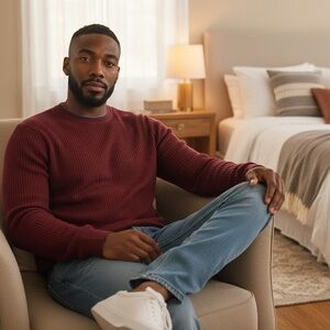 Men's Crewneck‎ Sweater - Rich Maroon